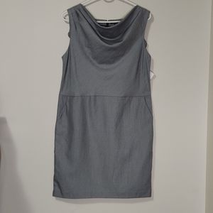 Gap Grey Drape Cowl Neck Side Slit Dress Size 8